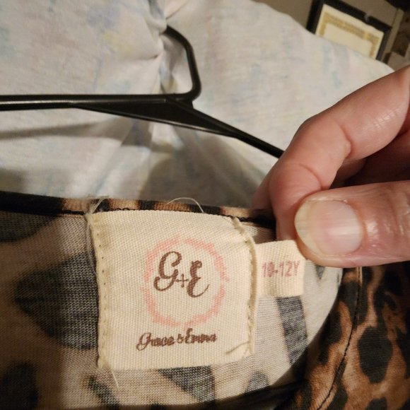 Grace & Emma Leopard Print Long Sleeve Tee shirt Dress Size 10/12Y - Picture 3 of 4